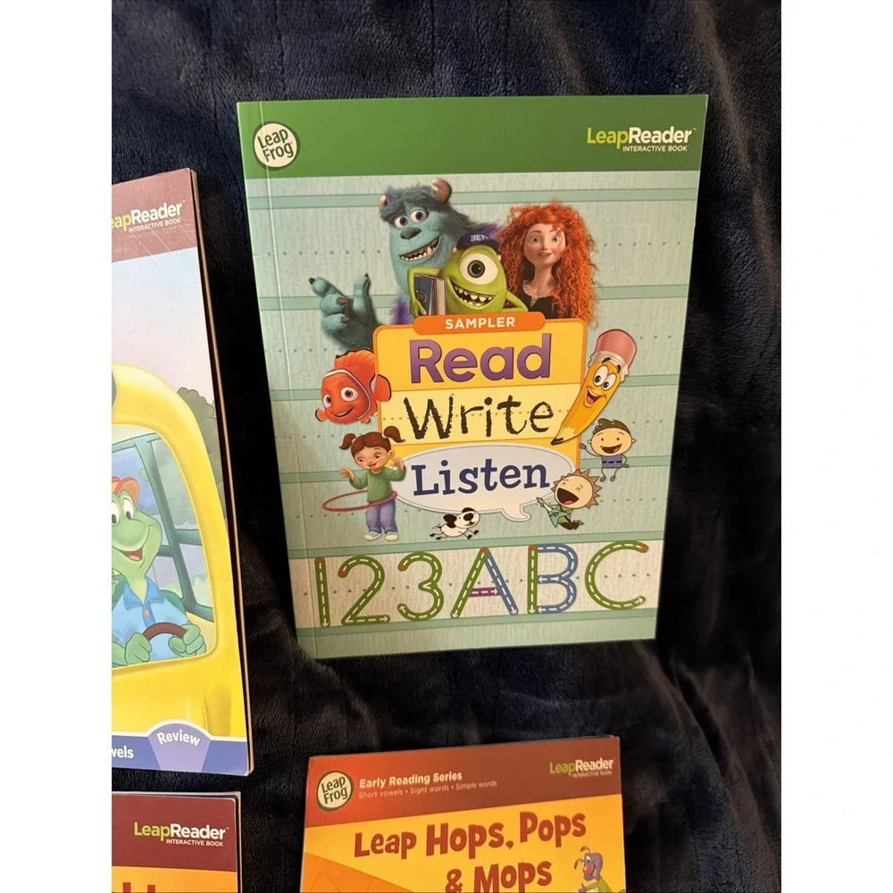 Lot of 7 Leap Frog Early Reading Series Leap Reader Interactive Books Sampler